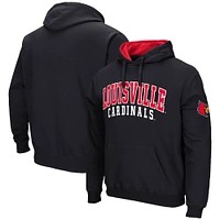 Men's Colosseum Black Louisville Cardinals Double Arch Pullover Hoodie