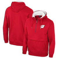 Men's Colosseum Wisconsin Badgers Half-Zip Hoodie