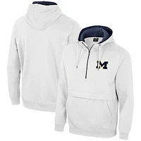 Men's Colosseum White Michigan Wolverines Half-Zip Hoodie