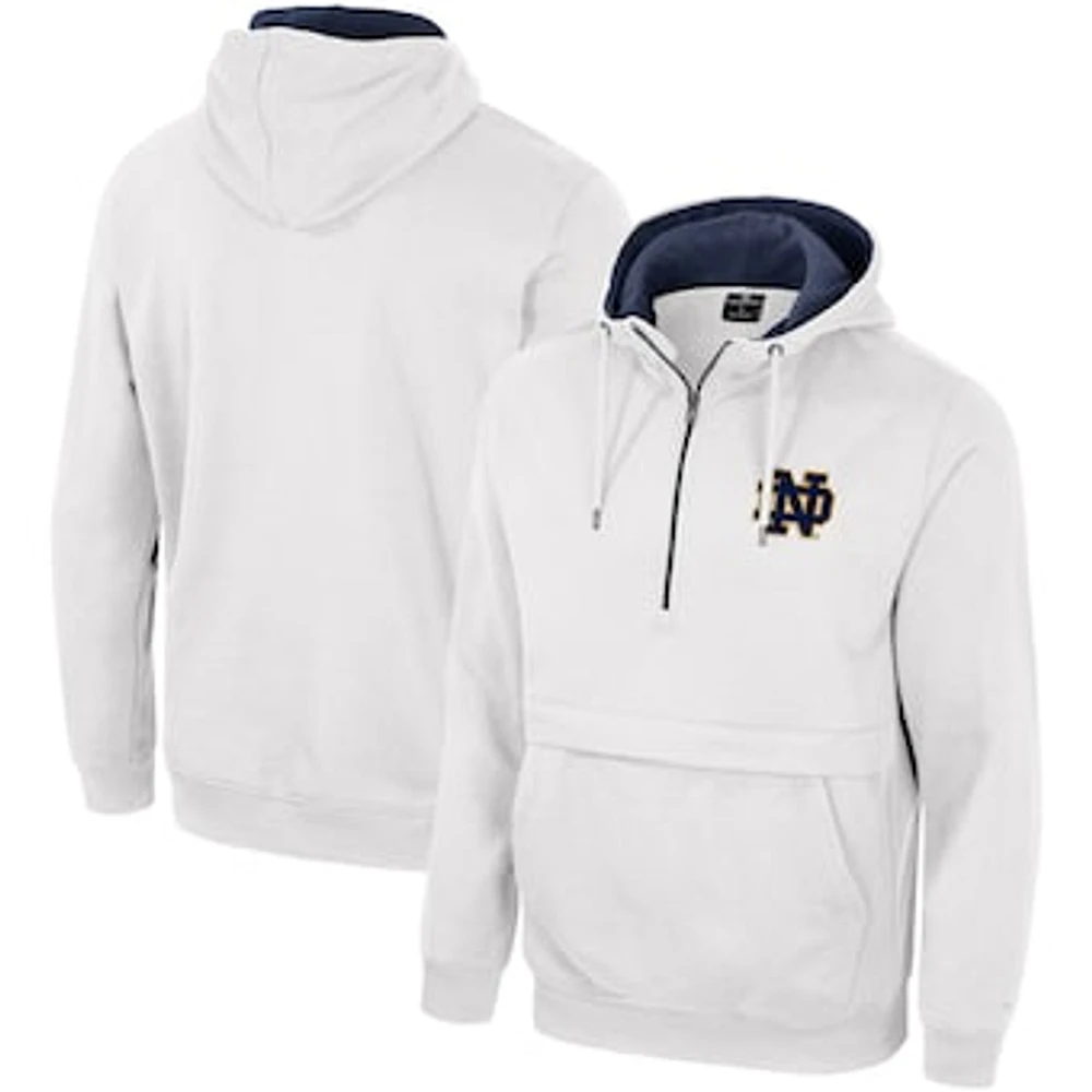 Men's Colosseum White Notre Dame Fighting Irish Half-Zip Hoodie