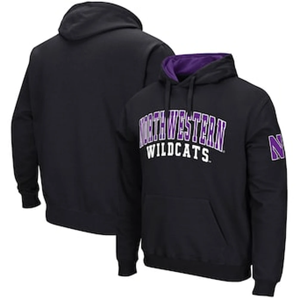 Men's Colosseum Black Northwestern Wildcats Double Arch Pullover Hoodie