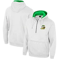 Men's Colosseum White Oregon Ducks Half-Zip Hoodie