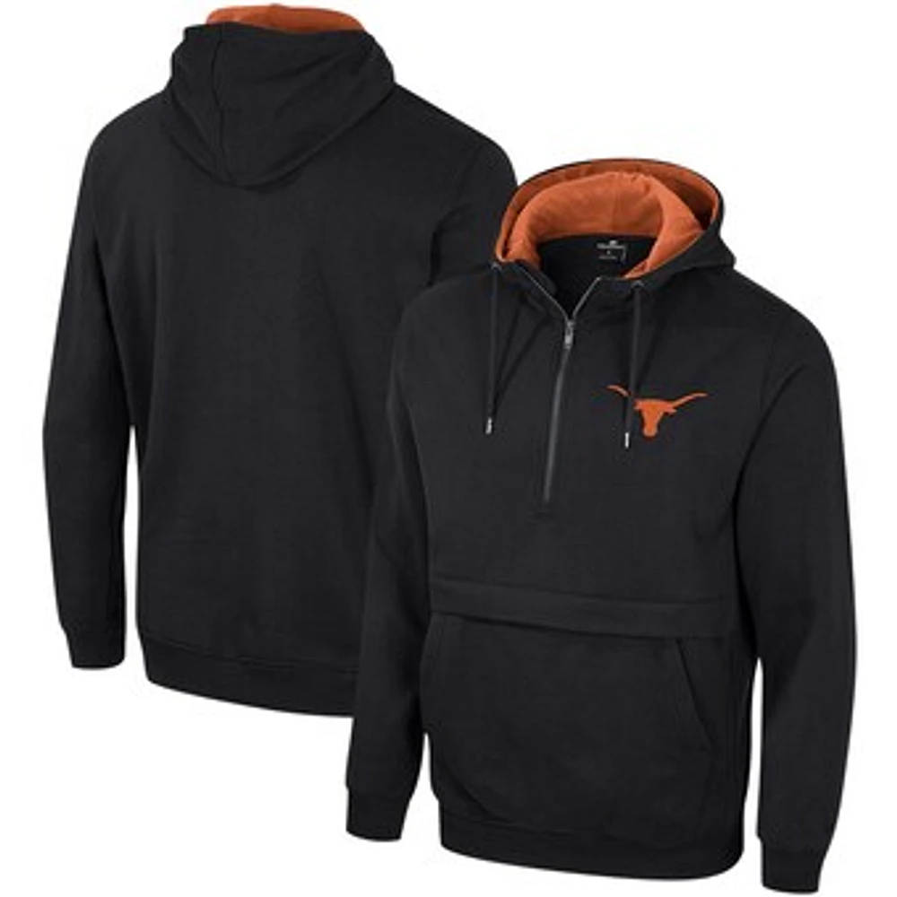 Men's Colosseum Black Texas Longhorns Half-Zip Hoodie