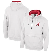 Men's Colosseum White Alabama Crimson Tide Half-Zip Hoodie