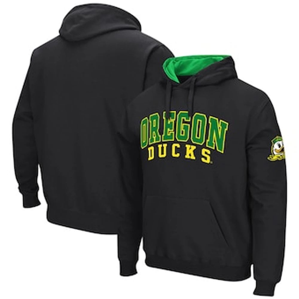 Men's Colosseum Black Oregon Ducks Double Arch Pullover Hoodie