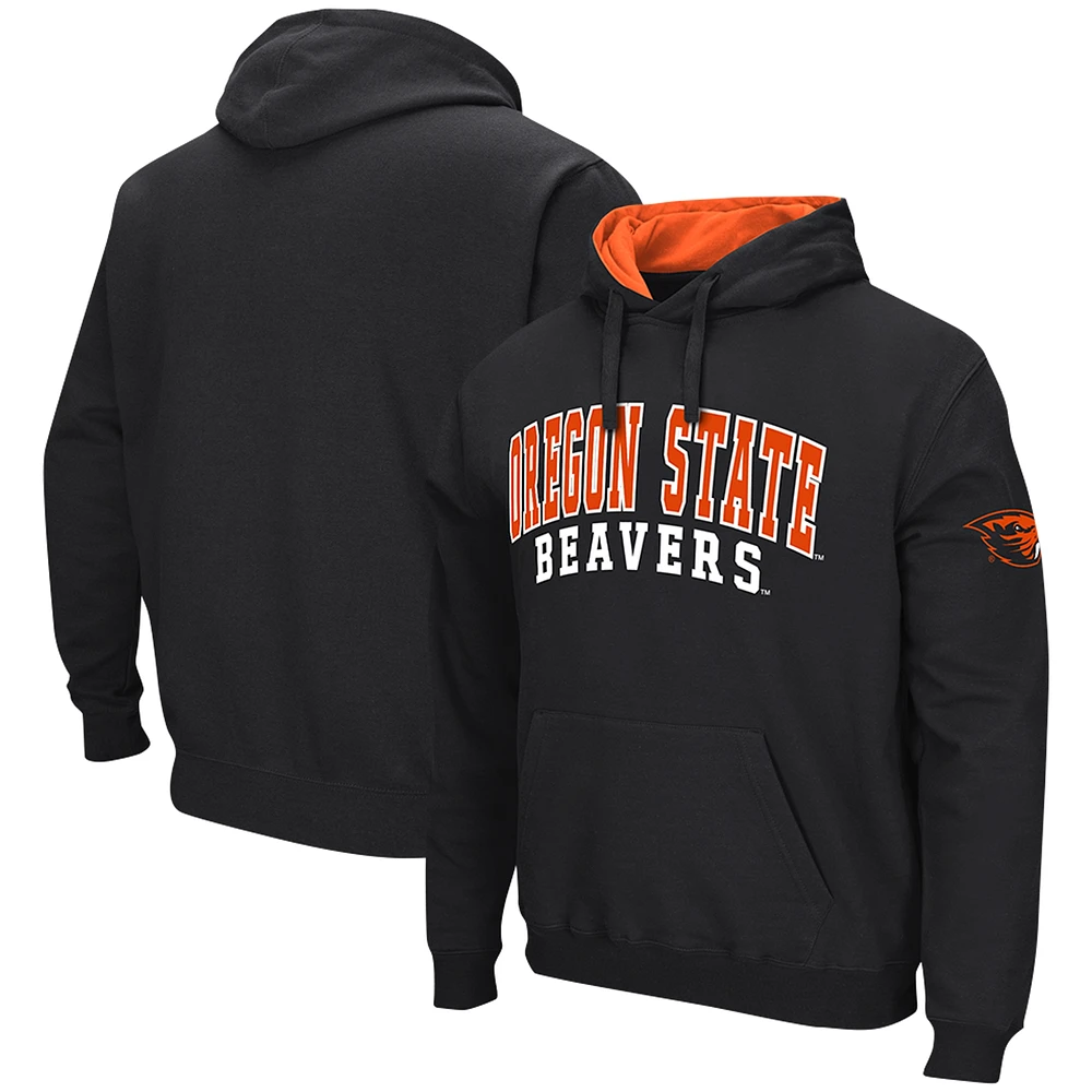 Men's Colosseum Black Oregon State Beavers Double Arch Pullover Hoodie