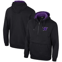 Men's Colosseum Black Washington Huskies Half-Zip Hoodie