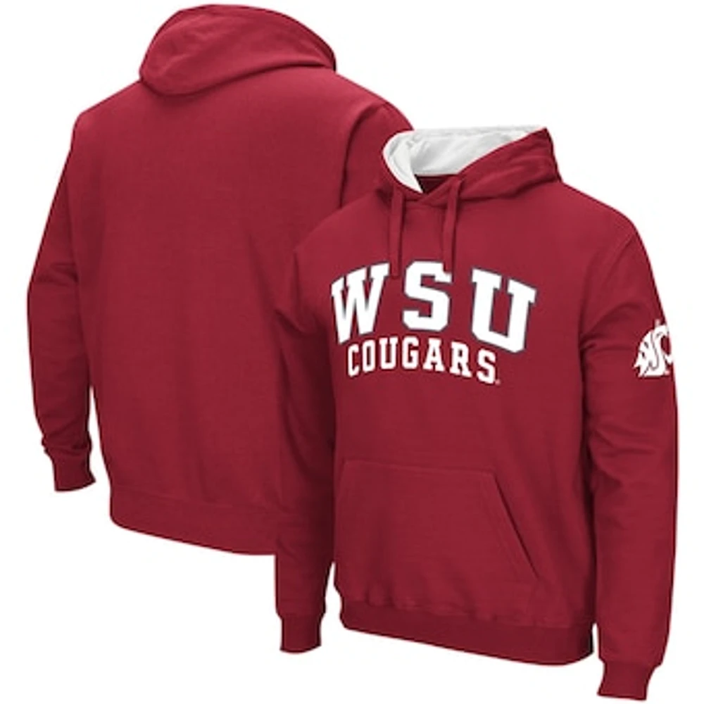 Men's Colosseum Crimson Washington State Cougars Double Arch Pullover Hoodie