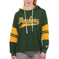 Women's Starter Green Bay Packers Bump And Run Long Sleeve Hoodie T-Shirt