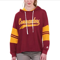 Women's Starter Burgundy Washington Commanders Bump And Run Long Sleeve Hoodie T-Shirt