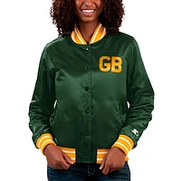 Women's Starter Green Bay Packers Full Count Satin Full-Snap Varsity Jacket