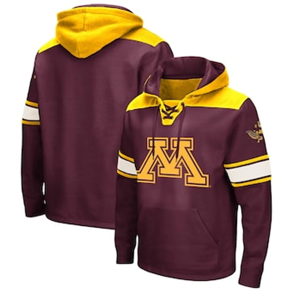 Men's Colosseum Maroon Minnesota Golden Gophers Big & Tall Hockey Lace-Up Pullover Hoodie