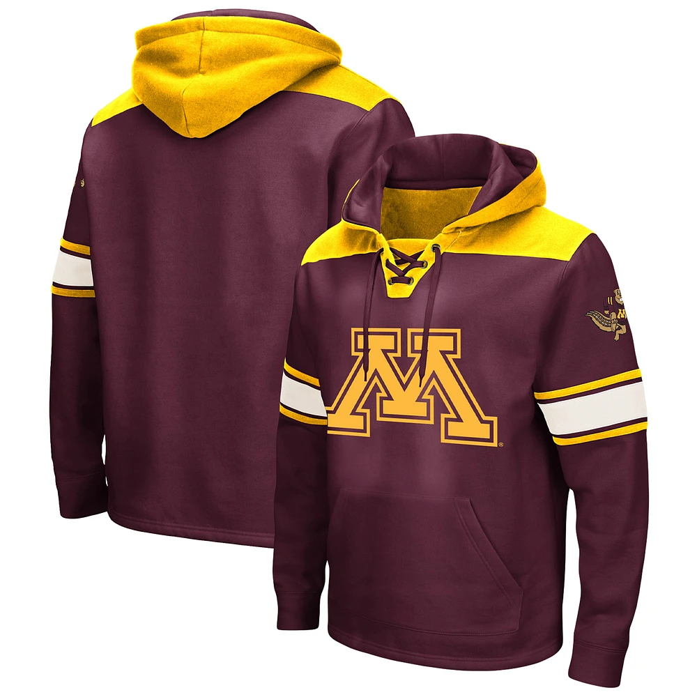 Men's Colosseum Maroon Minnesota Golden Gophers Big & Tall Hockey Lace-Up Pullover Hoodie