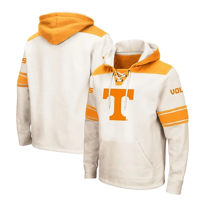 Men's Colosseum Cream Tennessee Volunteers Big & Tall Hockey Lace-Up Pullover Hoodie