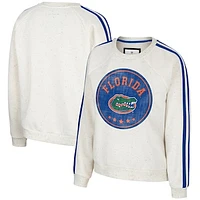 Women's Colosseum Natural Florida Gators I'm Gorgeous Speckled Fleece Raglan Pullover Sweatshirt