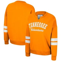 Women's Colosseum Tennessee Orange Tennessee Volunteers Perfect Date Notch Neck Pullover Sweatshirt