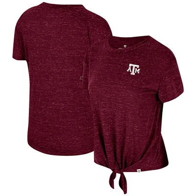 Women's Colosseum Maroon Texas A&M Aggies Finalists Tie-Front T-Shirt