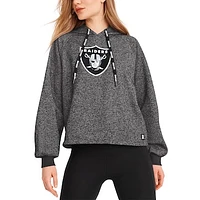 Women's DKNY Sport Black Las Vegas Raiders Debbie Dolman Raglan Pullover Hoodie