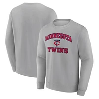 Men's Heather Gray Minnesota Twins Heart & Soul Pullover Sweatshirt