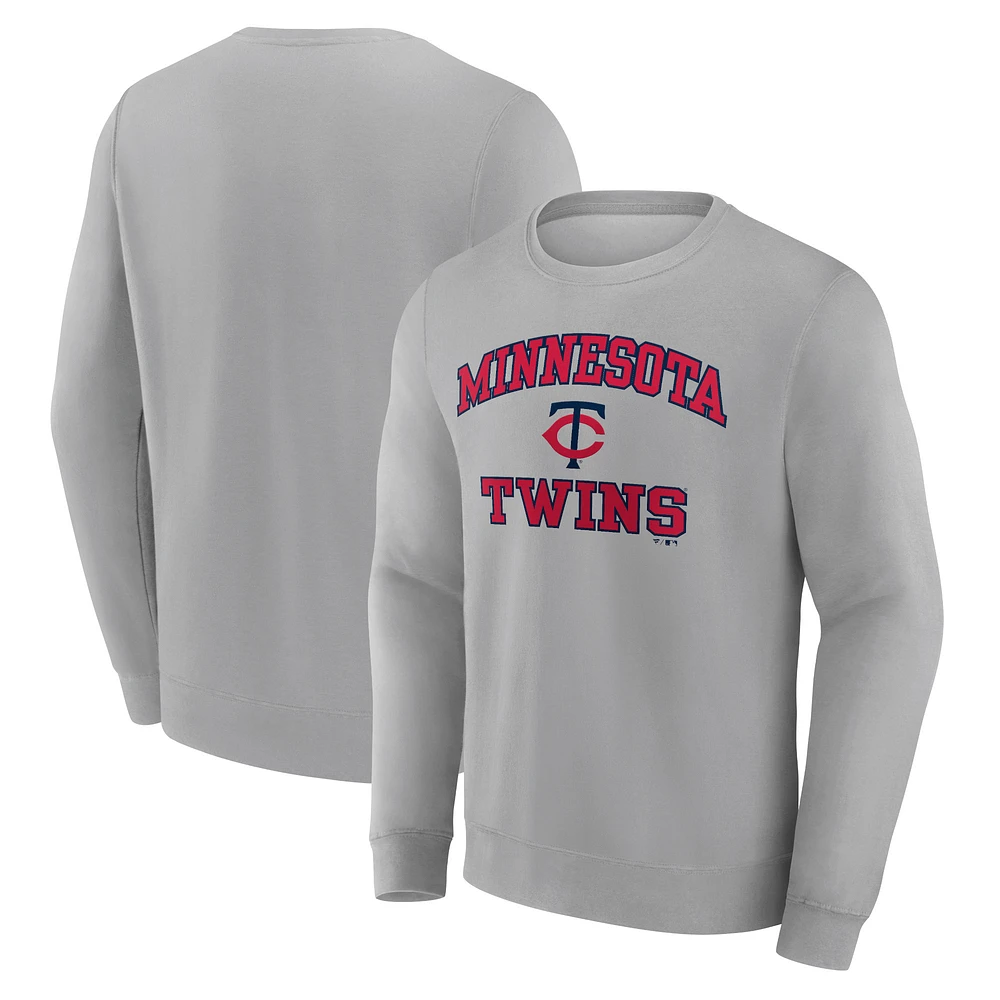 Men's Heather Gray Minnesota Twins Heart & Soul Pullover Sweatshirt