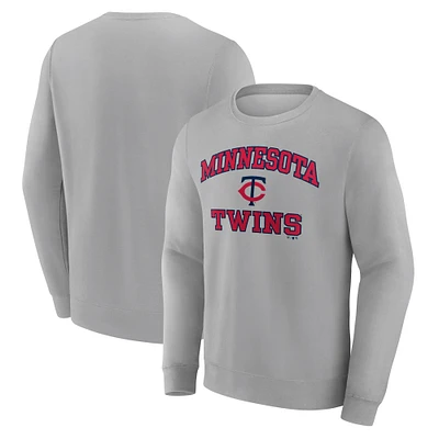 Men's Heather Gray Minnesota Twins Heart & Soul Pullover Sweatshirt
