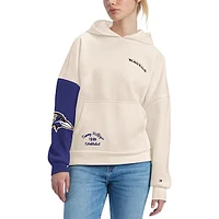 Women's Tommy Hilfiger Cream/Purple Baltimore Ravens Harriet Pullover Hoodie