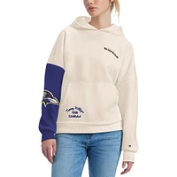 Women's Tommy Hilfiger Cream/Purple Baltimore Ravens Harriet Pullover Hoodie