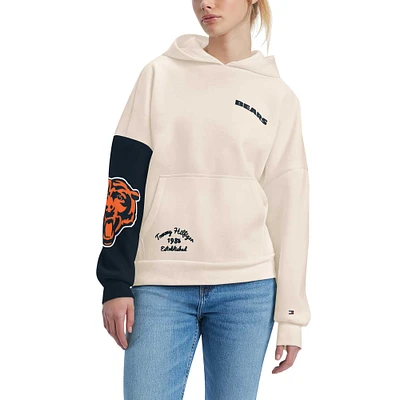 Women's Tommy Hilfiger Cream/Navy Chicago Bears Harriet Pullover Hoodie