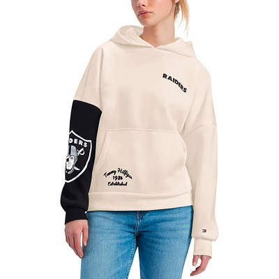 Women's Tommy Hilfiger Cream/Black Las Vegas Raiders Harriet Pullover Hoodie