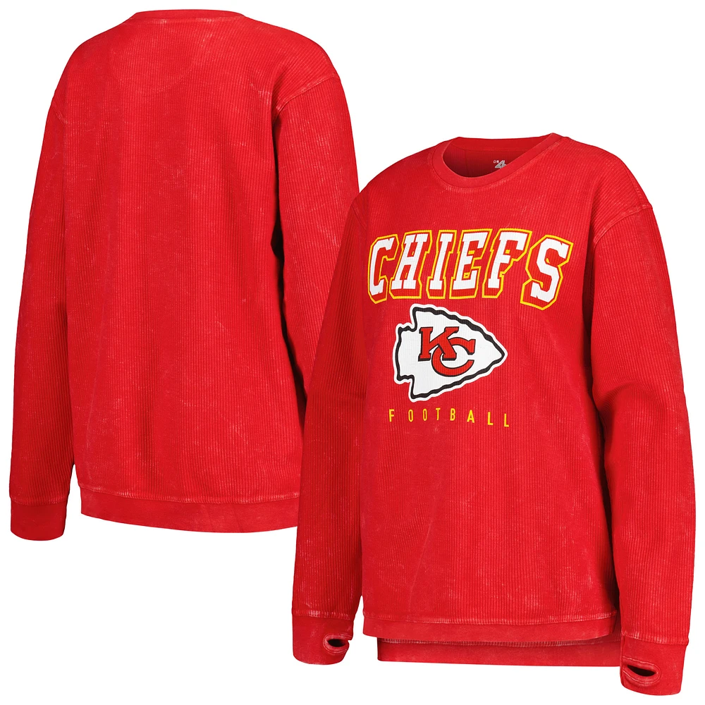 Women's G-III 4Her by Carl Banks Red Kansas City Chiefs Comfy Cord Pullover Sweatshirt