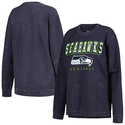Women's G-III 4Her by Carl Banks College Navy Seattle Seahawks Comfy Cord Pullover Sweatshirt