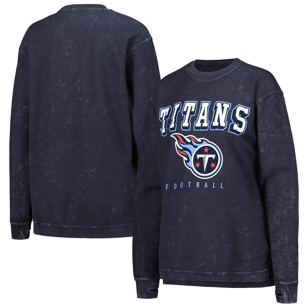 Women's G-III 4Her by Carl Banks Navy Tennessee Titans Comfy Cord Pullover Sweatshirt