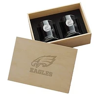 Philadelphia Eagles Two-Piece Rocks Glass Set with Collector's Box