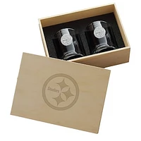 Pittsburgh Steelers Two-Piece Rocks Glass Set with Collector's Box