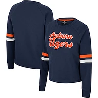 Women's Colosseum Navy Auburn Tigers Talent Competition Raglan Pullover Sweatshirt