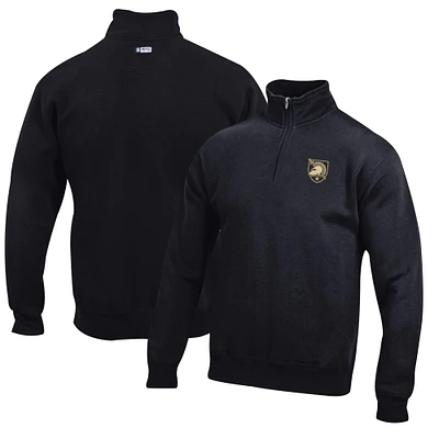 Men's Black Army Knights Big Cotton Quarter-Zip Pullover Sweatshirt