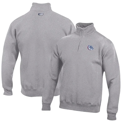 Men's Gray Gonzaga Bulldogs Big Cotton Quarter-Zip Pullover Sweatshirt