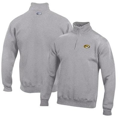 Men's Gray Missouri Tigers Big Cotton Quarter-Zip Pullover Sweatshirt