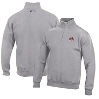 Men's Gray Ohio State Buckeyes Big Cotton Quarter-Zip Pullover Sweatshirt