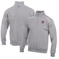 Men's Gray Texas A&M Aggies Big Cotton Quarter-Zip Pullover Sweatshirt