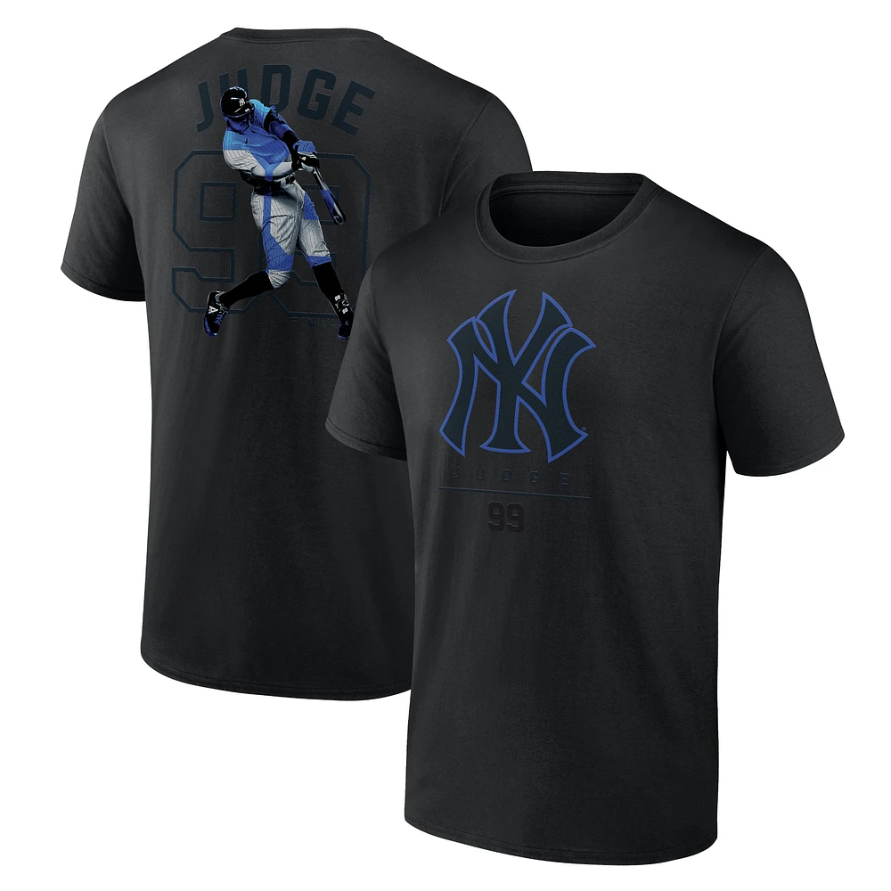 Men's Aaron Judge Black New York Yankees Double Play Name & Number T-Shirt