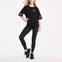 Women's DKNY Sport Black Vegas Golden Knights Diana Tri-Blend Oversized T-Shirt