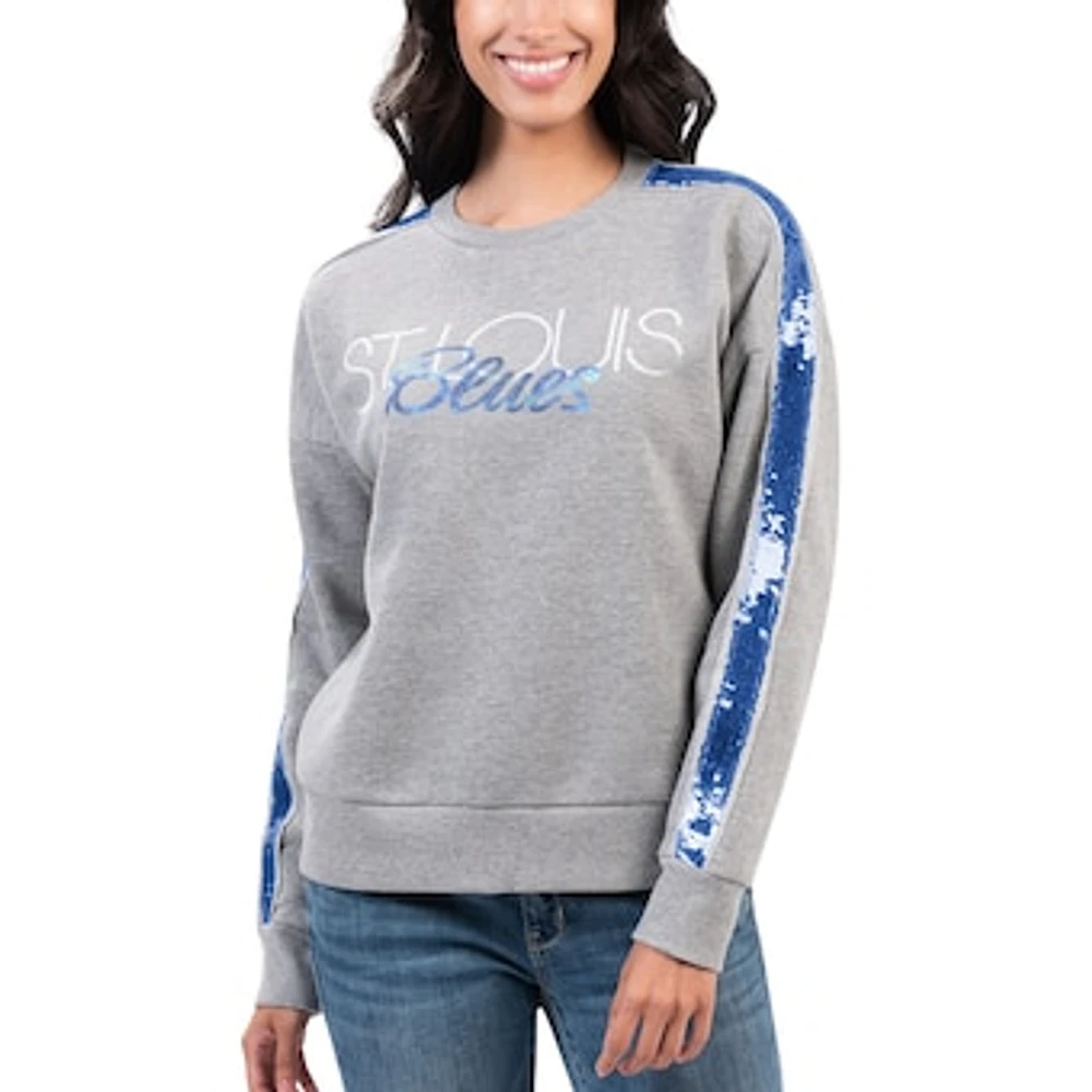 Women's G-III 4Her by Carl Banks Gray St. Louis Blues Penalty Box Pullover Sweatshirt