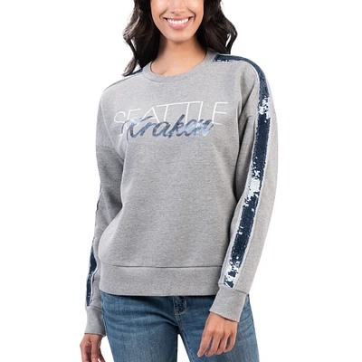 Women's G-III 4Her by Carl Banks Gray Seattle Kraken Penalty Box Pullover Sweatshirt