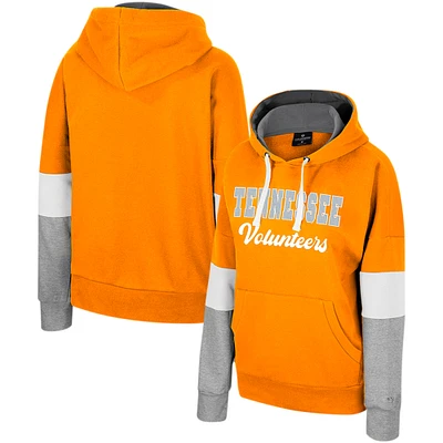 Women's Colosseum Tennessee Orange Tennessee Volunteers Oversized Colorblock Pullover Hoodie