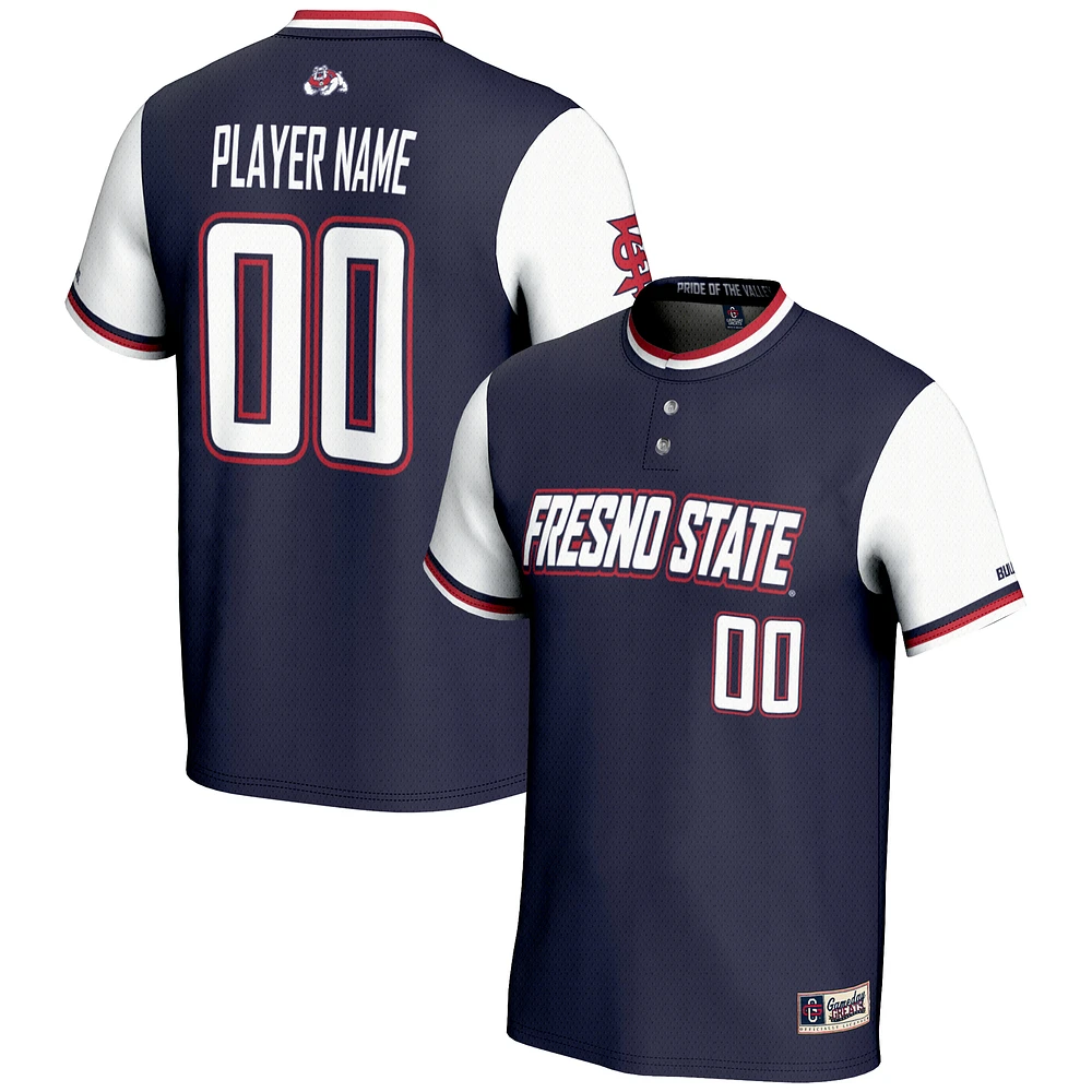 Youth GameDay Greats Navy Fresno State Bulldogs NIL Pick-A-Player Lightweight Softball Jersey
