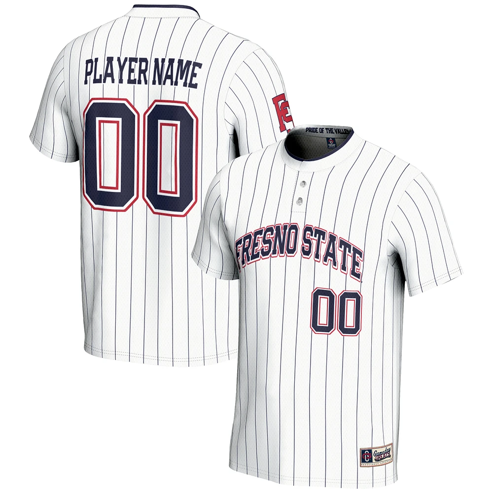 Unisex GameDay Greats White Fresno State Bulldogs NIL Pick-A-Player Lightweight Softball Jersey