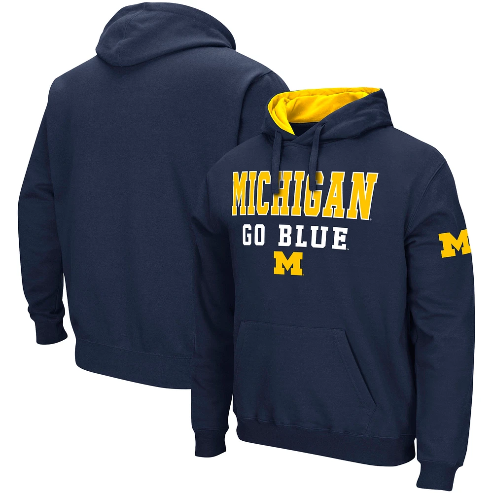 Men's Colosseum Navy Michigan Wolverines Sunrise Pullover Hoodie