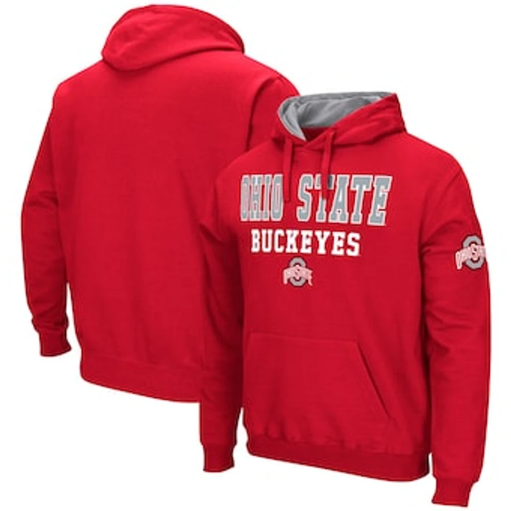 Men's Colosseum Scarlet Ohio State Buckeyes Sunrise Pullover Hoodie