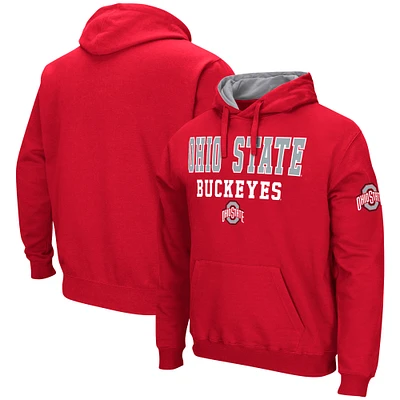 Men's Colosseum Scarlet Ohio State Buckeyes Sunrise Pullover Hoodie